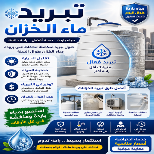 تبريد مياه الخزان - تبريد مياه الخزانات - ابومكه📞60060114 - تبريد خزان - تبريد تانكي - تركيب فلاتر - تصليح سخان - تصليح مضخات - سباك صحي
